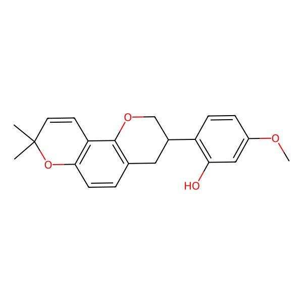 2D Structure of (R)-2-(8,8-dimethyl-2,3,4,8-tetrahydropyrano[2,3-f]chromen-3-yl)-5-methoxyphenol