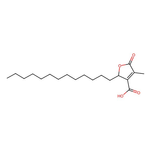 2D Structure of (R)-2-Tridecyl-2,5-dihydro-4-methyl-5-oxo-3-furoic acid