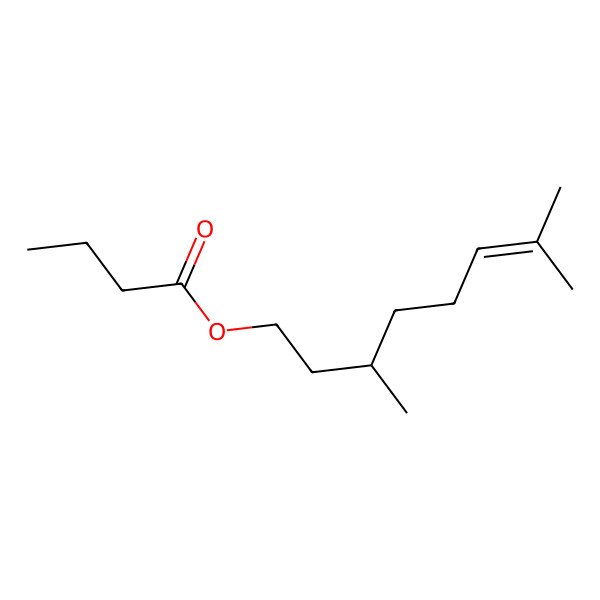 2D Structure of (R)-3,7-Dimethyloct-6-enyl butyrate