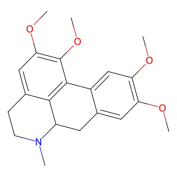 2D Structure of (R)-5,6,6a,7-Tetrahydro-1,2,9,10-tetramethoxy-6-methyl-4H-dibenzo(de,g)quinoline