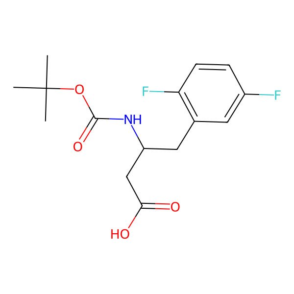 2D Structure of (R)-b-(Boc-amino)-2,5-difluorobenzenebutanoic acid