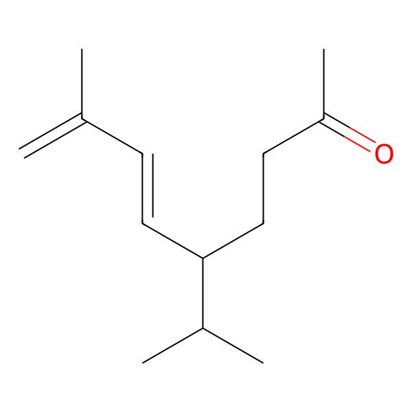 2D Structure of (R-(E))-5-Isopropyl-8-methylnona-6,8-dien-2-one