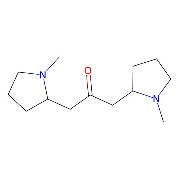 2D Structure of 1-(1-methylpyrrolidin-2-yl)-3-[(2S)-1-methylpyrrolidin-2-yl]propan-2-one