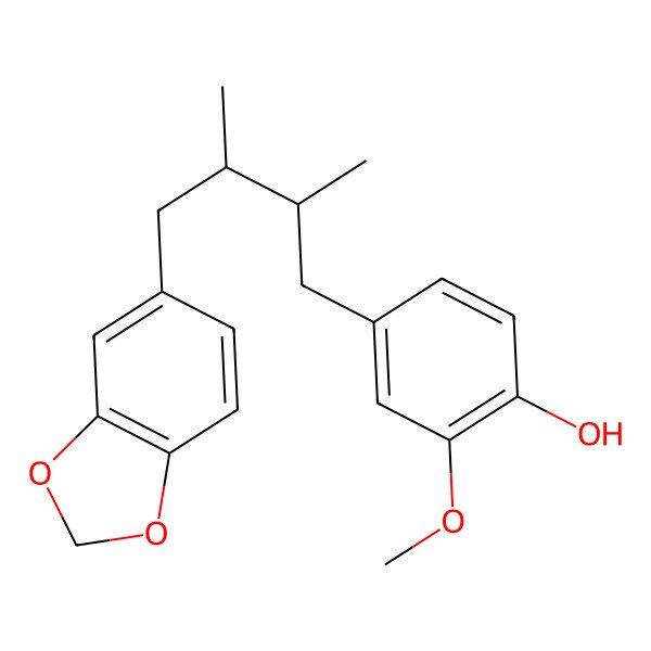 2D Structure of rel-4-[(2R,3R)-4-(1,3-Benzodioxol-5-yl)-2,3-dimethylbutyl]-2-methoxyphenol