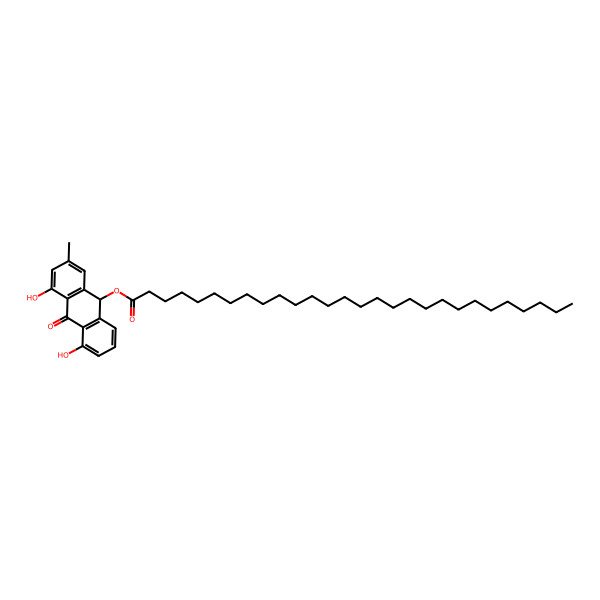 2D Structure of (4,5-dihydroxy-2-methyl-10-oxo-9H-anthracen-9-yl) octacosanoate 2D Structure of (4,5-dihydroxy-2-methyl-10-oxo-9H-anthracen-9-yl) octacosanoate