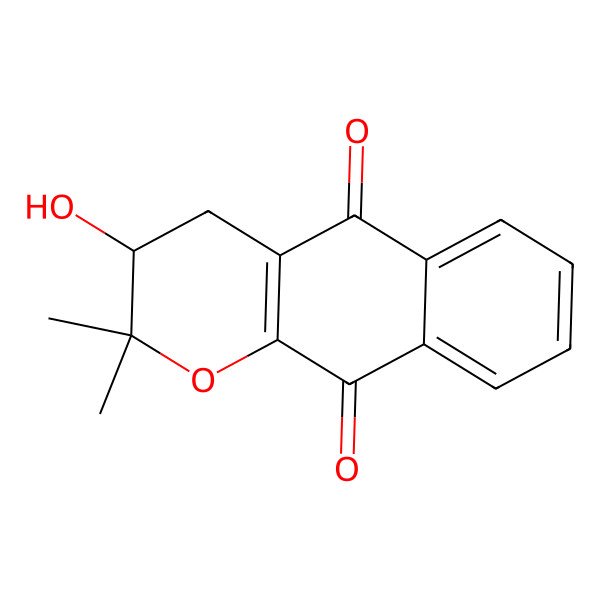 2D Structure of (3R)-3-hydroxy-2,2-dimethyl-3,4-dihydrobenzo[g]chromene-5,10-dione