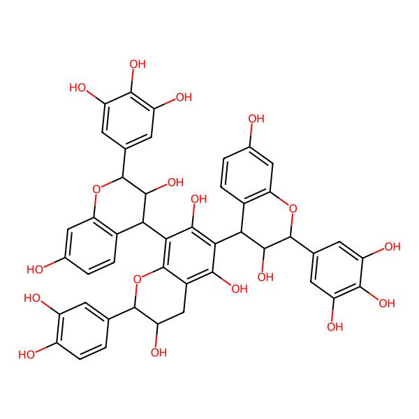 2D Structure of Robinetinidol-(4alpha->8)-catechin-(6->4alpha)-robinetinidol