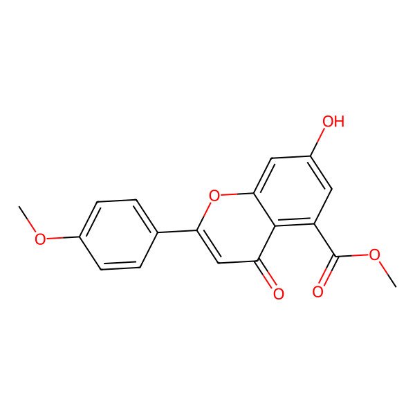 2D Structure of Methyl 7-hydroxy-2-(4-methoxyphenyl)-4-oxochromene-5-carboxylate