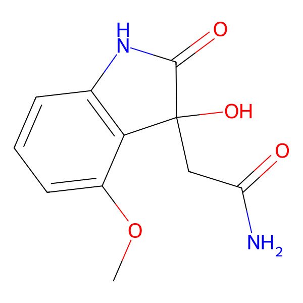 2D Structure of (s)-2-(3-Hydroxy-4-methoxy-2-oxoindolin-3-yl) acetamide 2D Structure of (s)-2-(3-Hydroxy-4-methoxy-2-oxoindolin-3-yl) acetamide