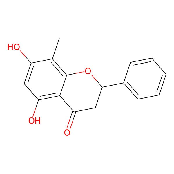 2D Structure of (S)-2,3-Dihydro-5,7-dihydroxy-8-methyl-2-phenyl-4-benzopyrone