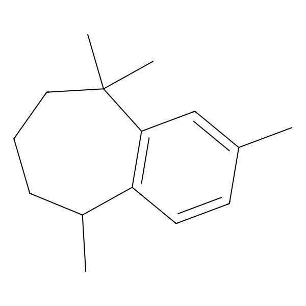 2D Structure of (S)-2,5,9,9-tetramethyl-6,7,8,9-tetrahydro-5H-benzo[7]annulene