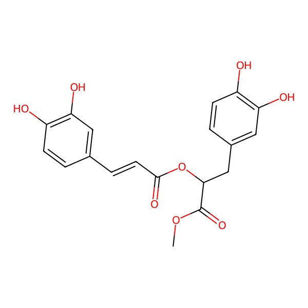 2D Structure of (S)-3-(3,4-Dihydroxyphenyl)-1-methoxy-1-oxopropan-2-yl (E)-3-(3,4-dihydroxyphenyl)acrylate