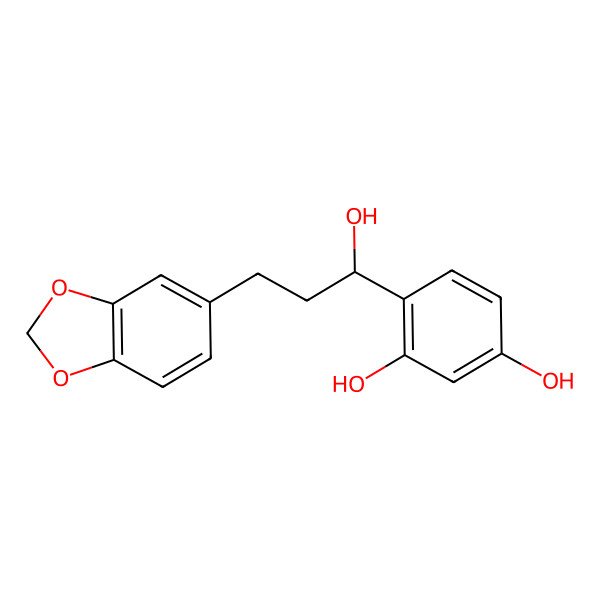 2D Structure of (s)-4-(3-(Benzo[d][1,3]dioxol-5-yl)-1-hydroxypropyl)benzene-1,3-diol