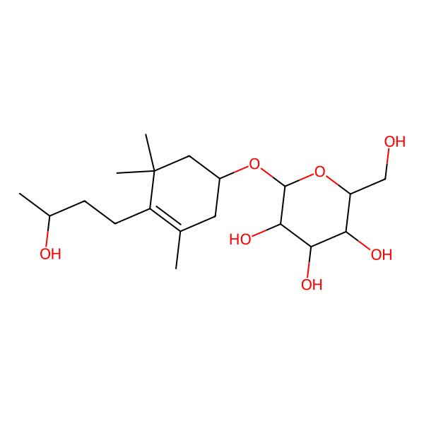 2D Structure of (S)-4-[(4R)-2,6,6-Trimethyl-4beta-(beta-D-glucopyranosyloxy)-1-cyclohexenyl]-2-butanol