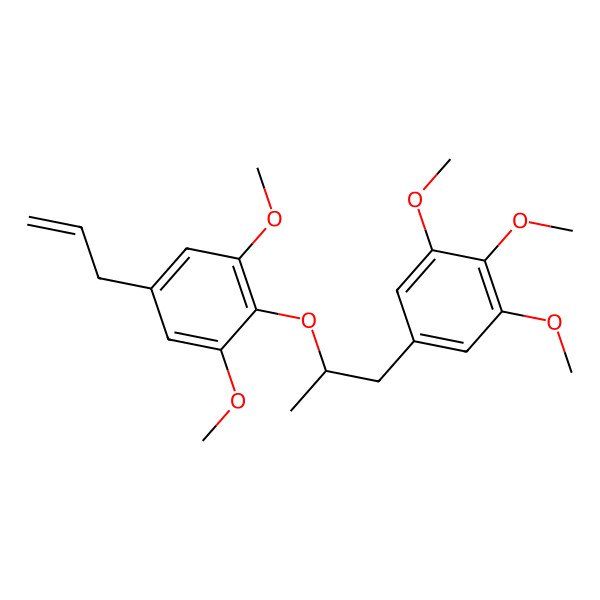 2D Structure of (S)-5-Allyl-1,3-dimethoxy-2-((1-(3,4,5-trimethoxyphenyl)propan-2-yl)oxy)benzene