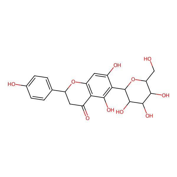 2D Structure of (S)-6-beta-D-Glucopyranosyl-4',5,7-trihydroxyflavanone