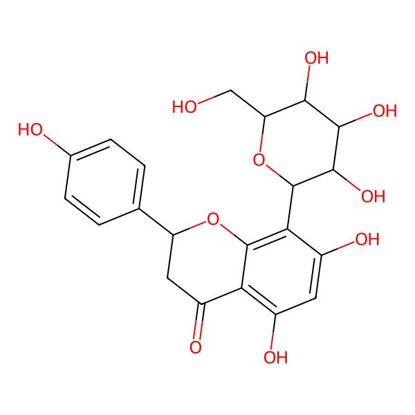 2D Structure of (S)-8-beta-D-Glucopyranosyl-4',5,7-trihydroxyflavanone