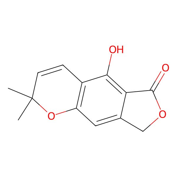 2D Structure of 2,8-Dihydro-5-hydroxy-2,2-dimethyl-6H-furo(3,4-g)-1-benzopyran-6-one