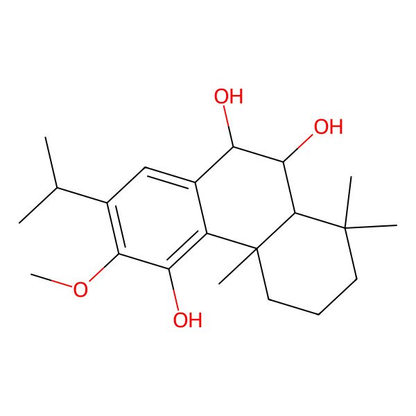 2D Structure of (4bS,8aS,9R,10R)-3-methoxy-4b,8,8-trimethyl-2-propan-2-yl-5,6,7,8a,9,10-hexahydrophenanthrene-4,9,10-triol