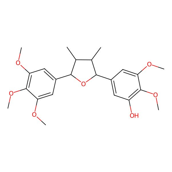 2D Structure of 5-[(2S,3S,4R,5R)-3,4-dimethyl-5-(3,4,5-trimethoxyphenyl)oxolan-2-yl]-2,3-dimethoxyphenol
