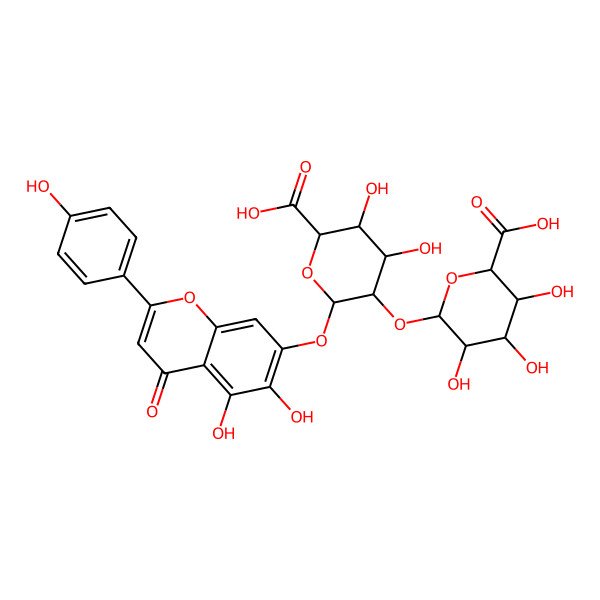 2D Structure of Scutellarin-7-diglucosidic acid