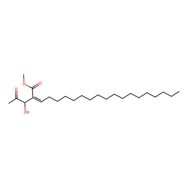 2D Structure of methyl (E)-2-[(1R)-1-hydroxy-2-oxopropyl]icos-2-enoate
