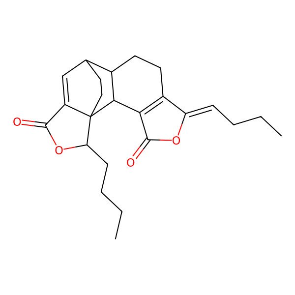 2D Structure of (1R,2R,6Z,10R,16S)-16-butyl-6-butylidene-5,15-dioxapentacyclo[9.5.2.01,13.02,10.03,7]octadeca-3(7),12-diene-4,14-dione