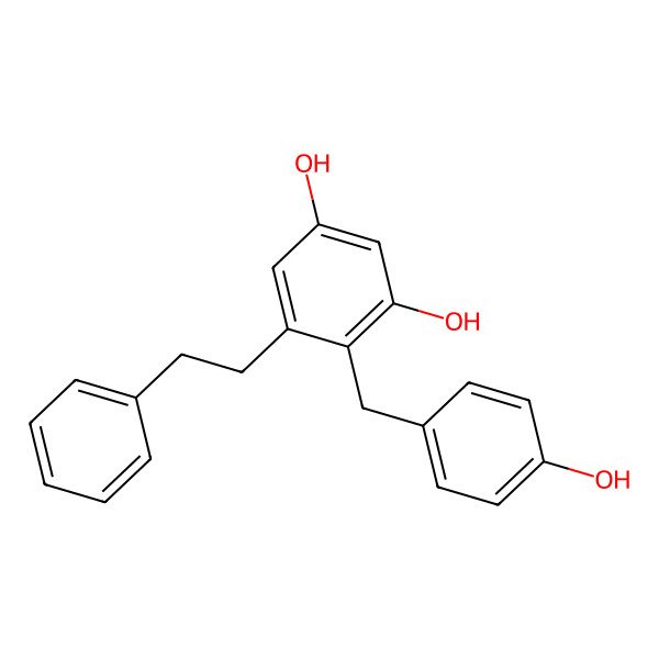 2D Structure of 4-(4-Hydroxybenzyl)-5-phenethylbenzene-1,3-diol