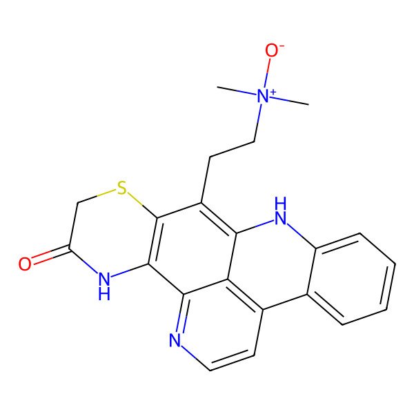 2D Structure of N,N-dimethyl-2-(16-oxo-18-thia-2,12,15-triazapentacyclo[11.7.1.03,8.09,21.014,19]henicosa-1(20),3,5,7,9(21),10,12,14(19)-octaen-20-yl)ethanamine oxide