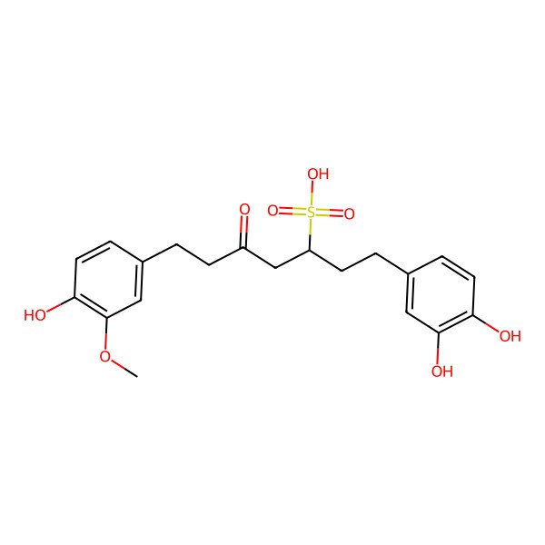 2D Structure of 1-(3,4-Dihydroxyphenyl)-7-(4-hydroxy-3-methoxyphenyl)-5-oxoheptane-3-sulfonic acid 2D Structure of 1-(3,4-Dihydroxyphenyl)-7-(4-hydroxy-3-methoxyphenyl)-5-oxoheptane-3-sulfonic acid