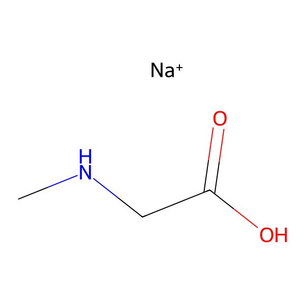 2D Structure of Sodium;2-(methylamino)acetic acid