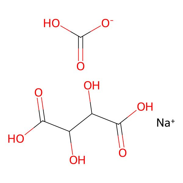 2D Structure of sodium;(2R,3R)-2,3-dihydroxybutanedioic acid;hydrogen carbonate