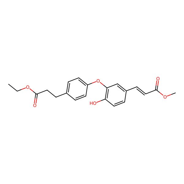 2D Structure of ethyl 3-[4-[2-hydroxy-5-[(E)-3-methoxy-3-oxoprop-1-enyl]phenoxy]phenyl]propanoate