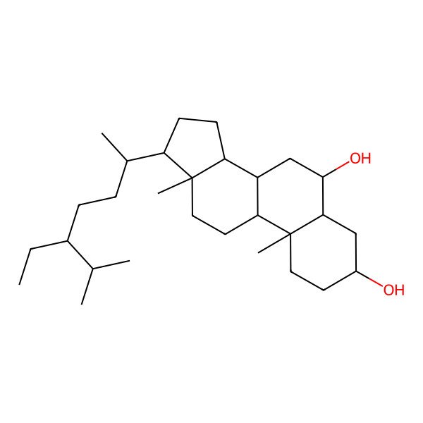 2D Structure of Stigmastane-3,6-diol