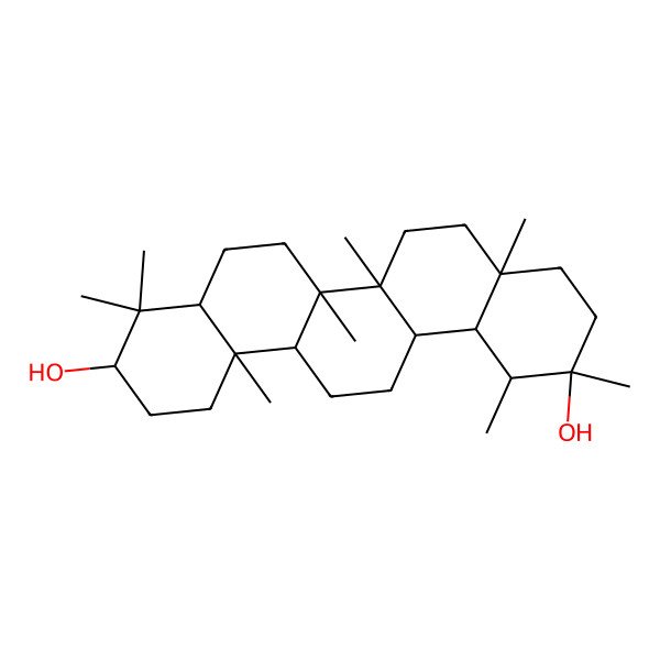2D Structure of Taraxastane-3beta,20alpha-diol
