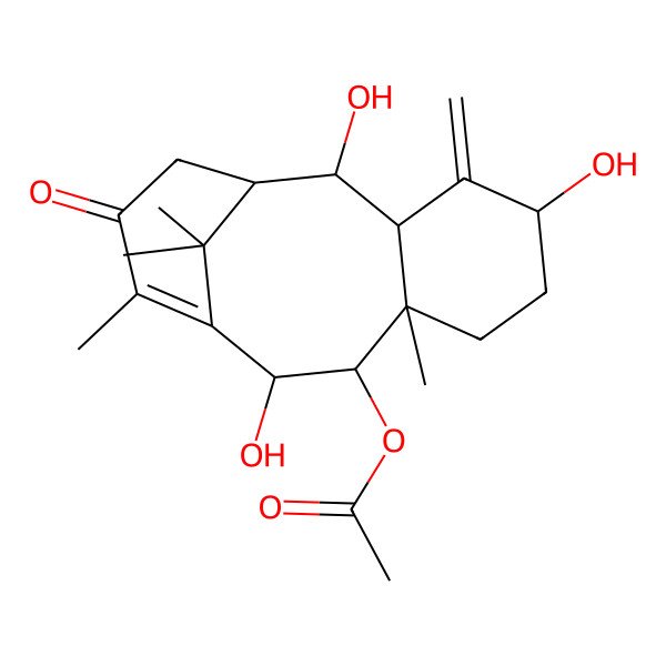 2D Structure of [(1R,2R,3R,5S,8R,9R,10R)-2,5,10-trihydroxy-8,12,15,15-tetramethyl-4-methylidene-13-oxo-9-tricyclo[9.3.1.03,8]pentadec-11-enyl] acetate