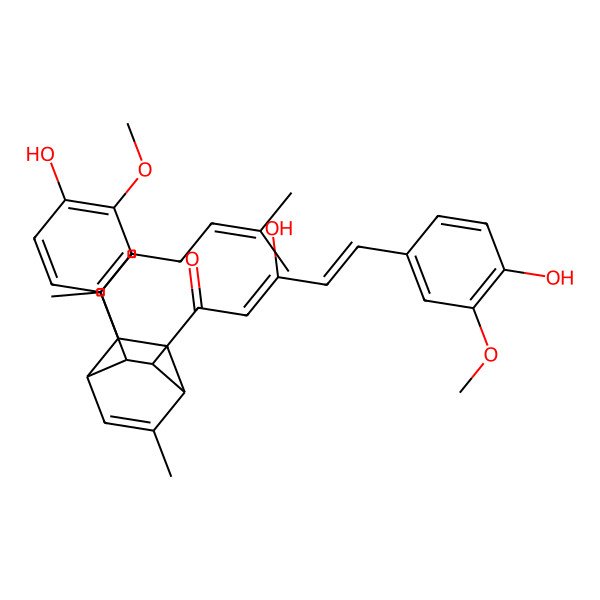2D Structure of (2Z,4E)-3-hydroxy-5-(4-hydroxy-3-methoxyphenyl)-1-[(2S,3S,8R)-3-(4-hydroxy-3-methoxyphenyl)-6-methyl-8-(6-methylhept-5-en-2-yl)-2-bicyclo[2.2.2]oct-5-enyl]penta-2,4-dien-1-one