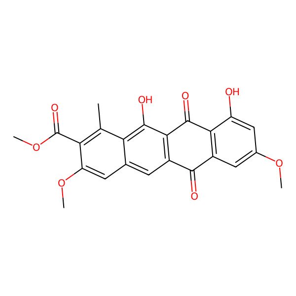 2D Structure of Methyl 6,11-dihydro-10,12-dihydroxy-3,8-dimethoxy-1-methyl-6,11-dioxo-2-naphthacenecarboxylate
