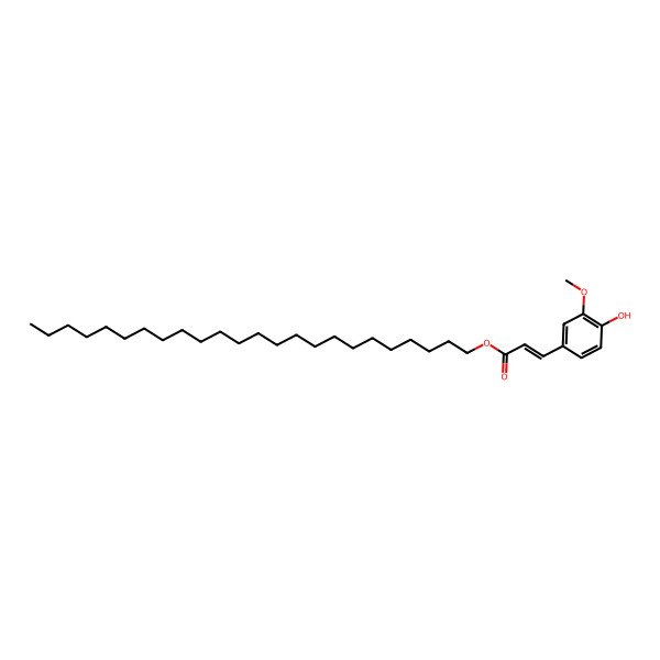 2D Structure of Tetracosyl 3-(4-hydroxy-3-methoxyphenyl)prop-2-enoate 2D Structure of Tetracosyl 3-(4-hydroxy-3-methoxyphenyl)prop-2-enoate