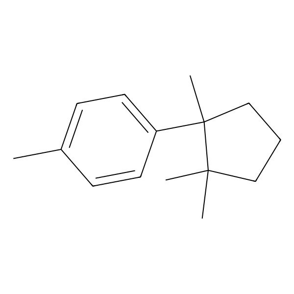 2D Structure of Toluene, p-(1,2,2-trimethylcyclopentyl)-, (R)-(+)-