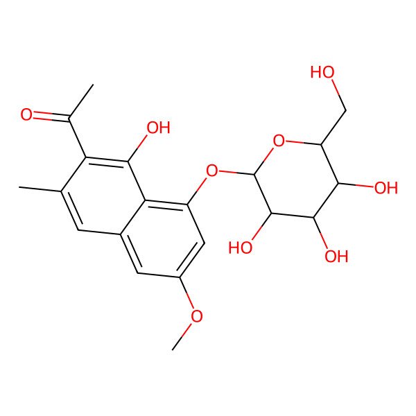 2D Structure of Torachrysone 8-O-Glucoside
