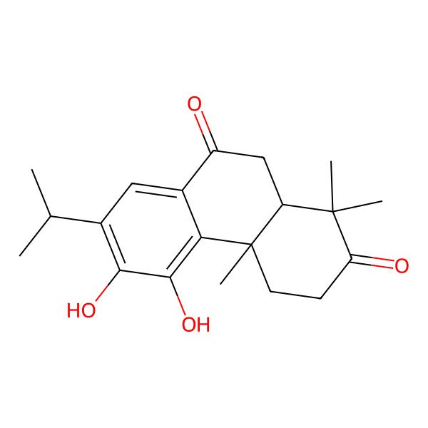 2D Structure of (4aS,10aR)-5,6-dihydroxy-1,1,4a-trimethyl-7-propan-2-yl-3,4,10,10a-tetrahydrophenanthrene-2,9-dione
