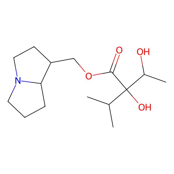 2D Structure of (2S,3R)-((1R,7aS)-hexahydro-1H-pyrrolizin-1-yl)methyl 2,3-dihydroxy-2-isopropylbutanoate 2D Structure of (2S,3R)-((1R,7aS)-hexahydro-1H-pyrrolizin-1-yl)methyl 2,3-dihydroxy-2-isopropylbutanoate