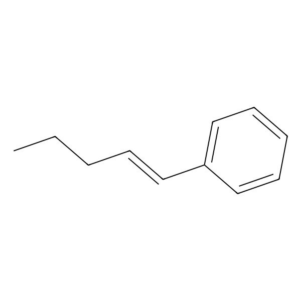2D Structure of trans-1-Phenyl-1-pentene