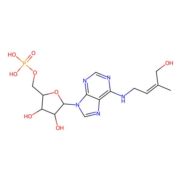 2D Structure of trans-Zeatin riboside monophosphate