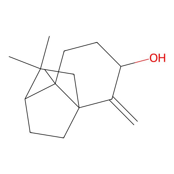 2D Structure of Tricyclo[5.2.2.0(1,6)]undecan-3-ol, 2-methylene-6,8,8-trimethyl-