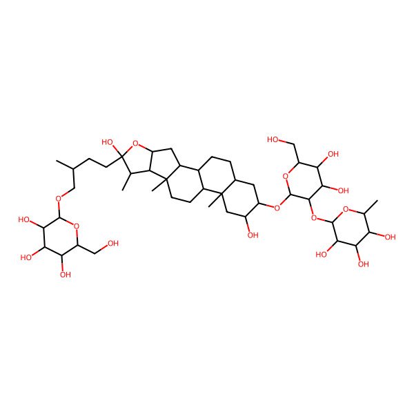 2D Structure of (2S,3R,4R,5R,6S)-2-[(2R,3R,4S,5S,6R)-2-[[(1R,2S,4S,7S,8R,9S,12S,13S,15R,16R,18S)-6,15-dihydroxy-7,9,13-trimethyl-6-[(3S)-3-methyl-4-[(2R,3R,4S,5S,6R)-3,4,5-trihydroxy-6-(hydroxymethyl)oxan-2-yl]oxybutyl]-5-oxapentacyclo[10.8.0.02,9.04,8.013,18]icosan-16-yl]oxy]-4,5-dihydroxy-6-(hydroxymethyl)oxan-3-yl]oxy-6-methyloxane-3,4,5-triol