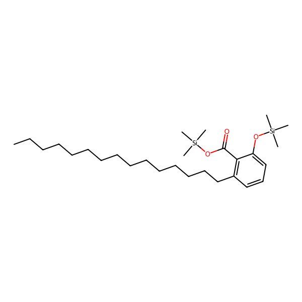 2D Structure of Trimethylsilyl 2-pentadecyl-6-((trimethylsilyl)oxy)benzoate