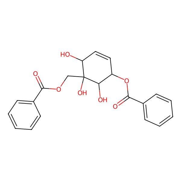 2D Structure of [(1R,2R,5R,6S)-5-benzoyloxy-1,2,6-trihydroxycyclohex-3-en-1-yl]methyl benzoate
