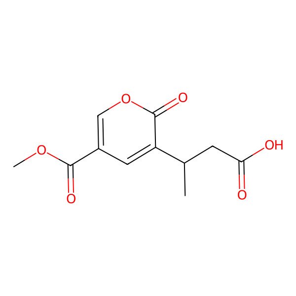 2D Structure of 3-(5-Methoxycarbonyl-2-oxopyran-3-yl)butanoic acid